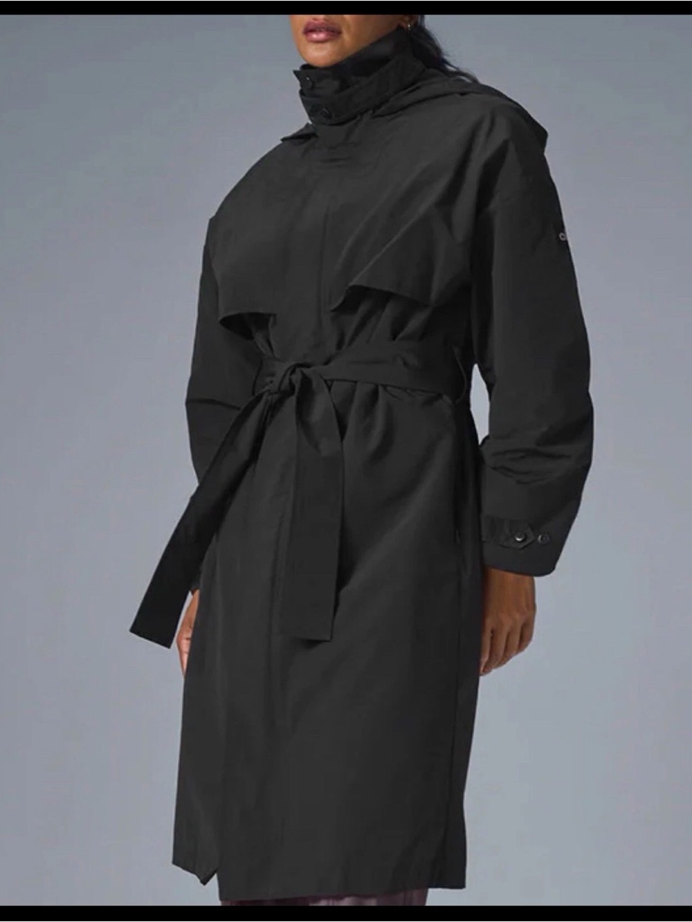 ALO Yoga Black Belted Trench Coat